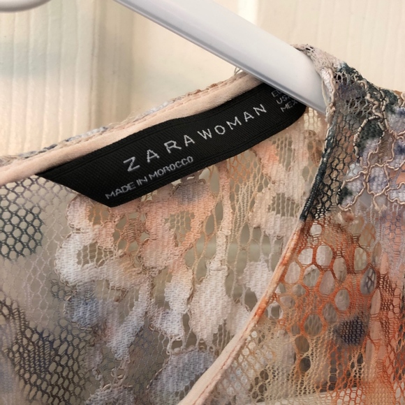 Zara Floral Sheer Printed Dress - Picture 3 of 5